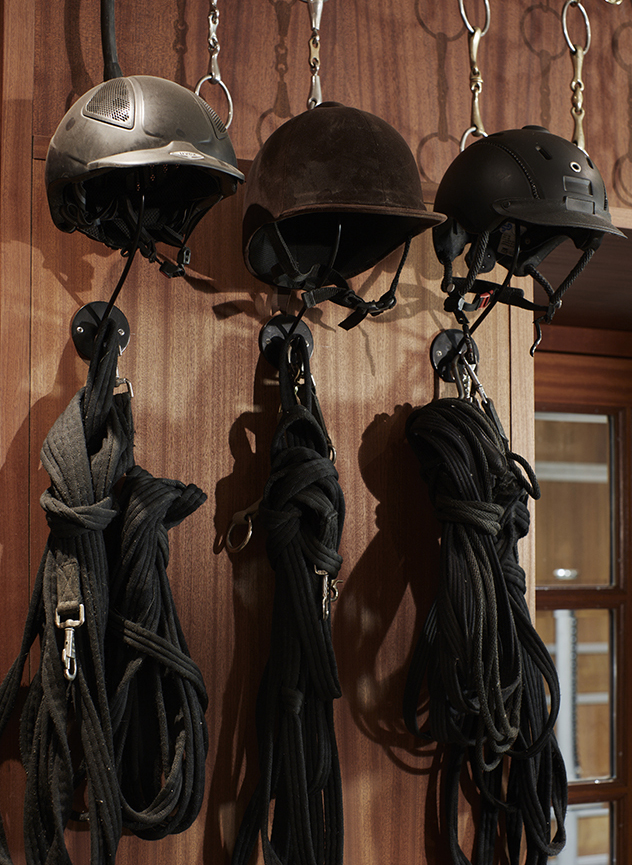Tack room with cap supports in detail